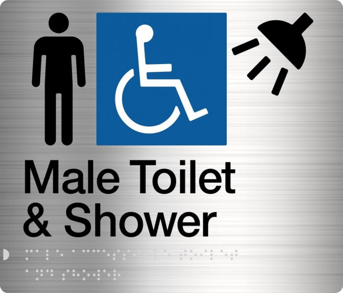 BEST BUY MDTS Accessible Male Toilet and Shower Sign Braille