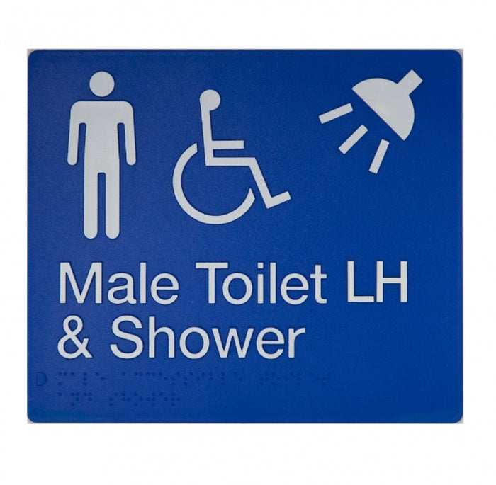 BEST BUY MDTSLH Accessible Male Toilet Left Hand and Shower Sign Braille
