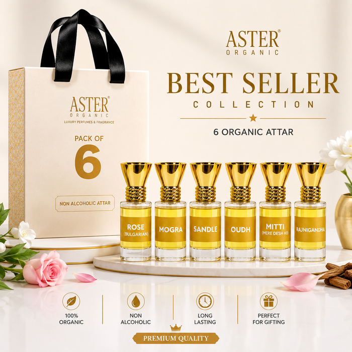 Best Seller Collection of 100% Organic Attar Pack of 6