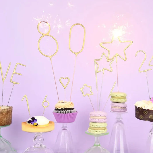 Big 8" Gold Number Sparkler Wand | TOPS Malibu