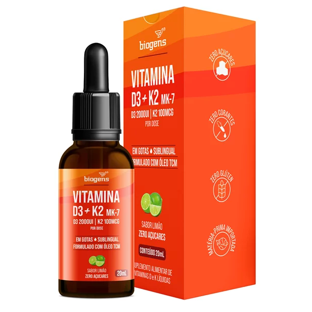 BIGENS | Vitamina D3 + K2 Líquida (20 ml)