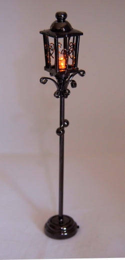 Black Outdoor lamp with amber light (F3A) Battery Operated