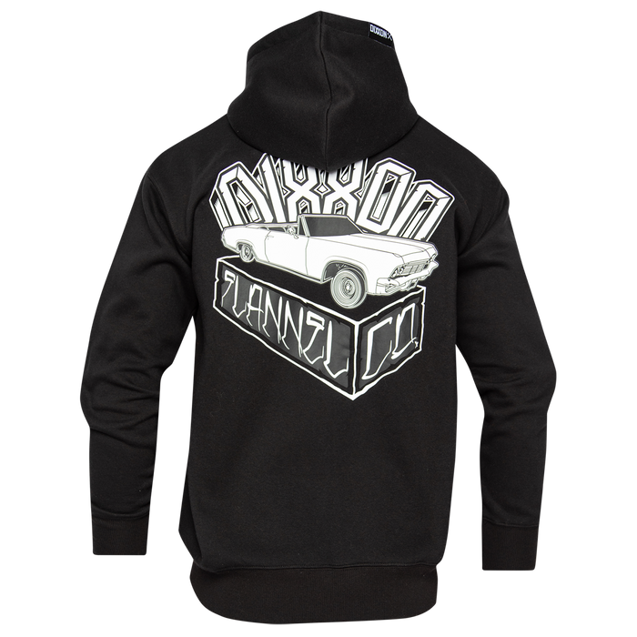 Block Zip Up Hood - Black
