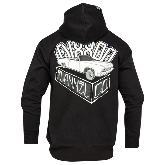 Block Zip Up Hood - Black