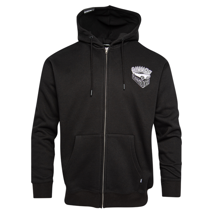 Block Zip Up Hood - Black