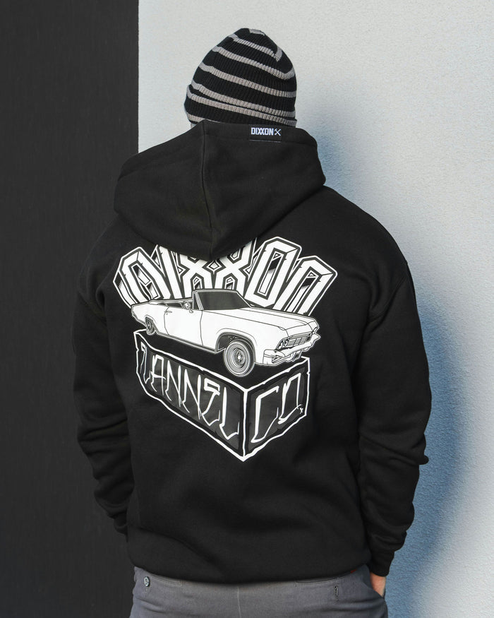 Block Zip Up Hood - Black