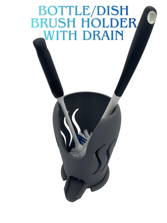 Bottle/Dish Brush Holder with Drain