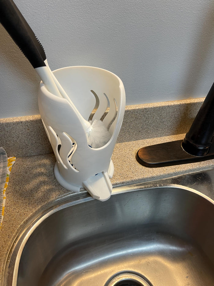 Bottle/Dish Brush Holder with Drain
