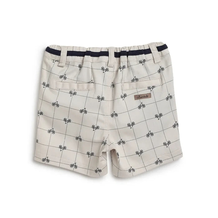 Boys Beige Checked Shorts