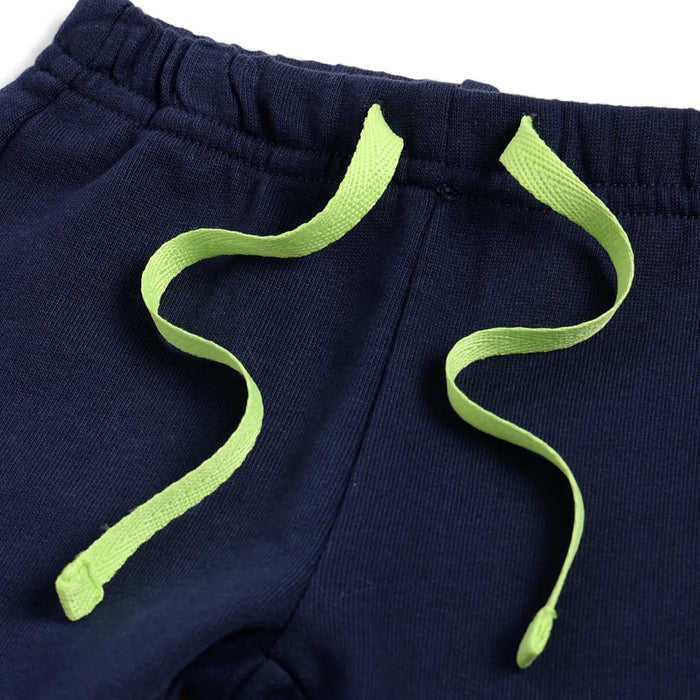 Boys Blue Printed Relaxed Joggers