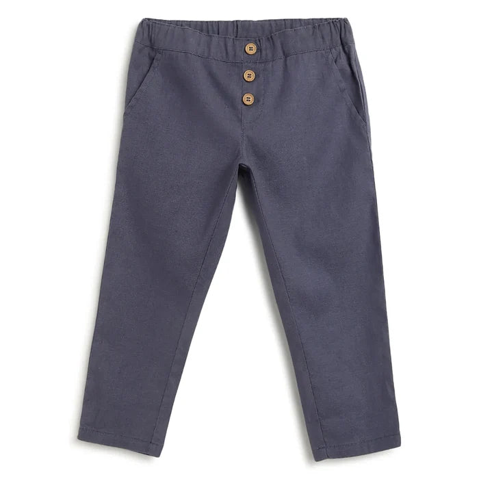 Boys Blue Solid Trousers