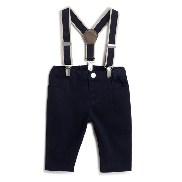 Boys Blue Solid Trousers