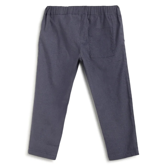 Boys Blue Solid Trousers