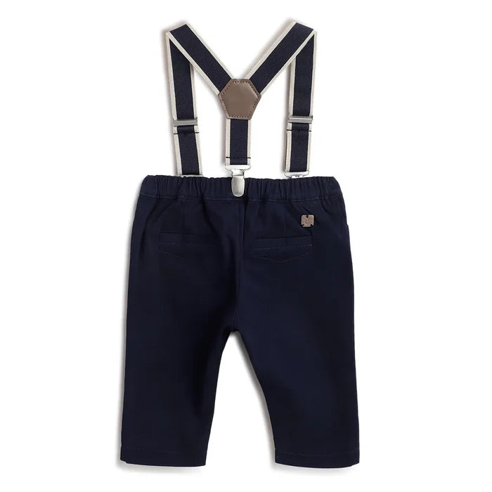 Boys Blue Solid Trousers