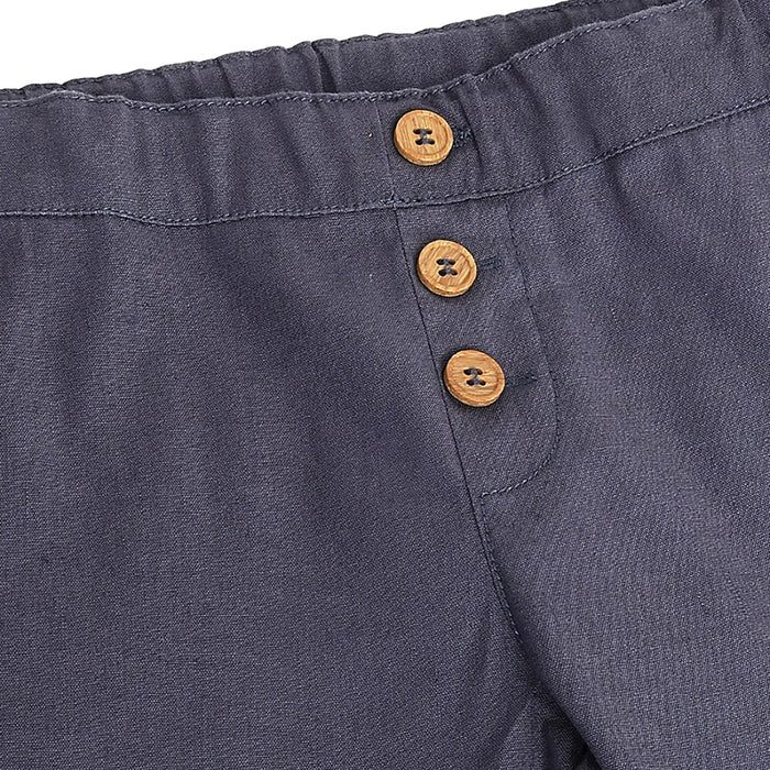Boys Blue Solid Trousers