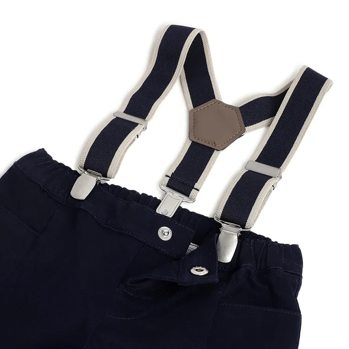 Boys Blue Solid Trousers