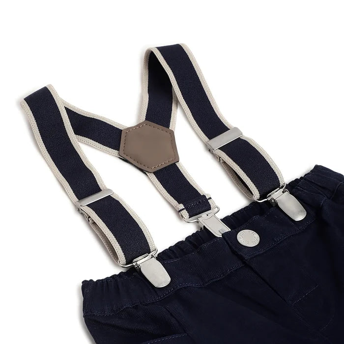 Boys Blue Solid Trousers