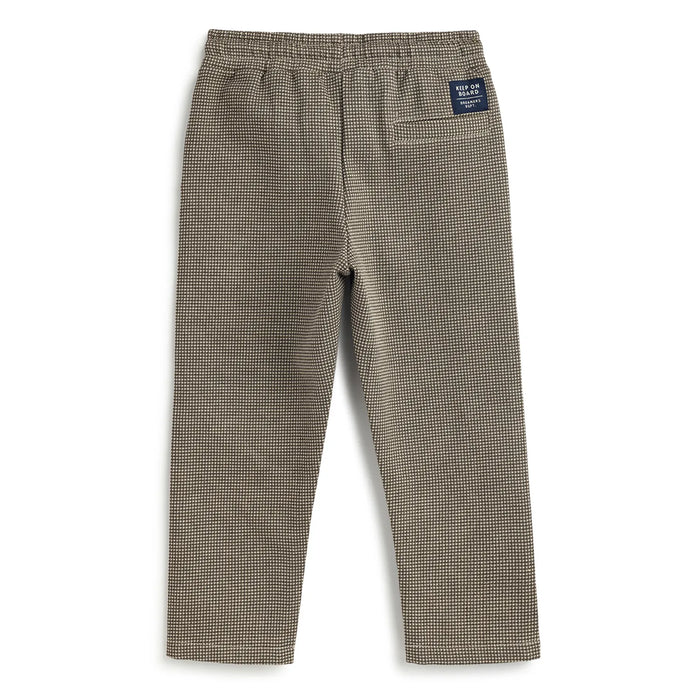 Boys Brown Printed Trousers