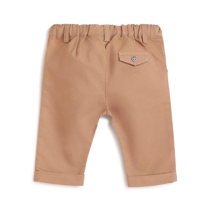 Boys Brown Regular Fit Trousers
