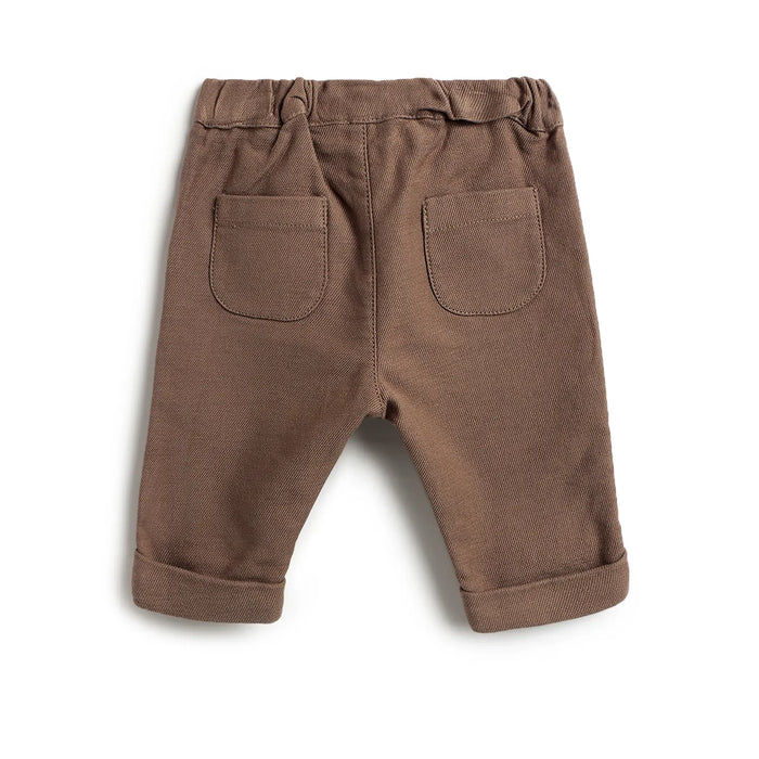 Boys Dark Brown Solid Trousers