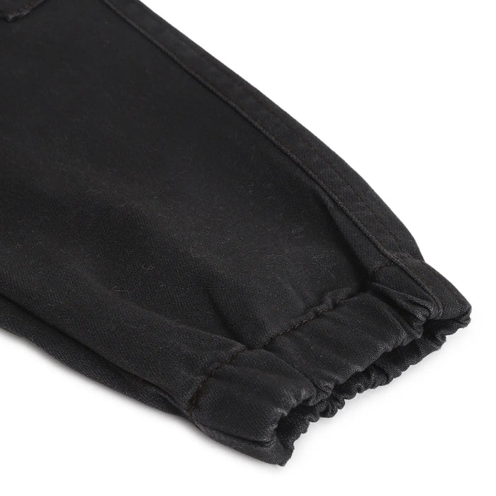 Boys Dark Grey Mid-Rise Relaxed Joggers