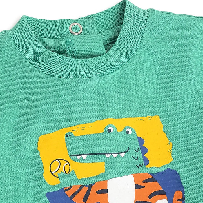 Boys Graphic Printed Short Sleeve T-Shirt Green