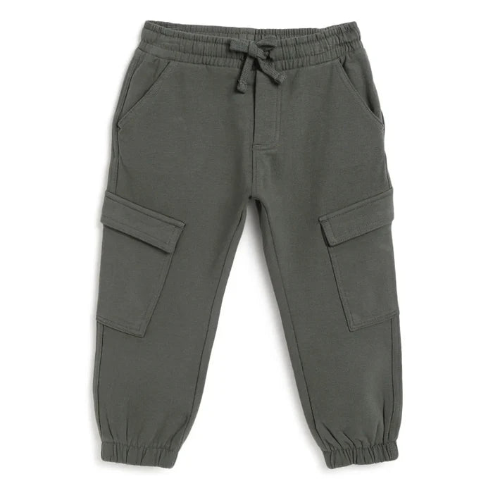 Boys Green Mid-Rise Relaxed Joggers