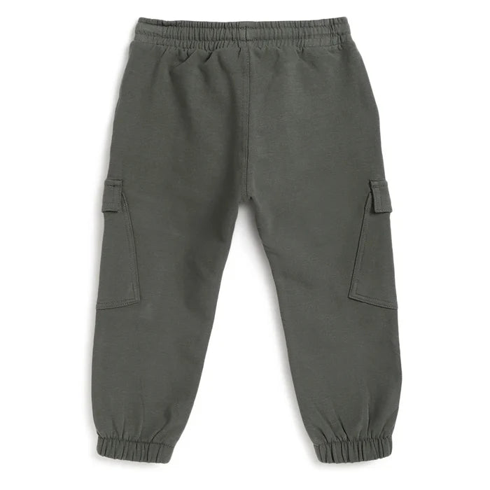 Boys Green Mid-Rise Relaxed Joggers