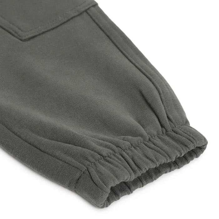 Boys Green Mid-Rise Relaxed Joggers