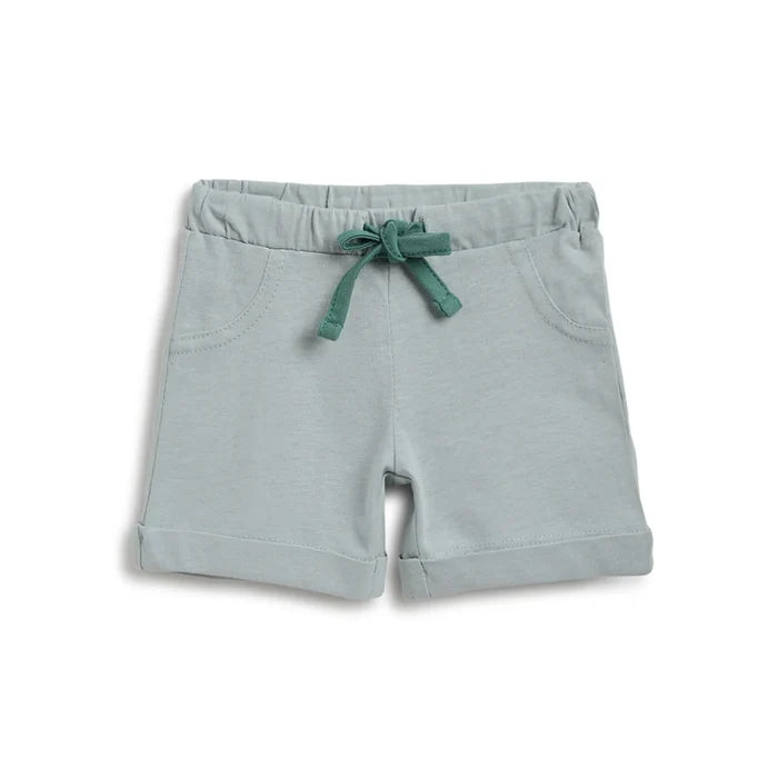 Boys Green Printed T-Shirt With Shorts