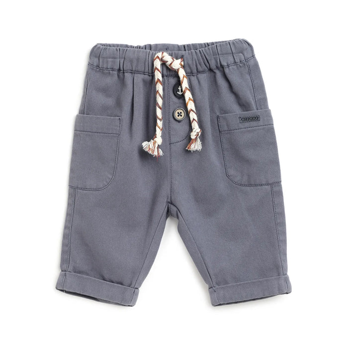 Boys Grey Cotton Trousers