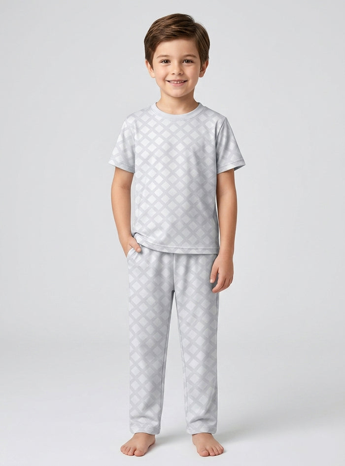 Boys Grey Pattern Co Ord Set
