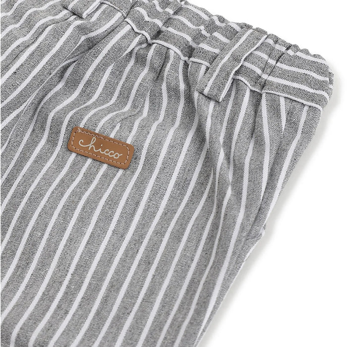 Boys Grey Striped Trousers