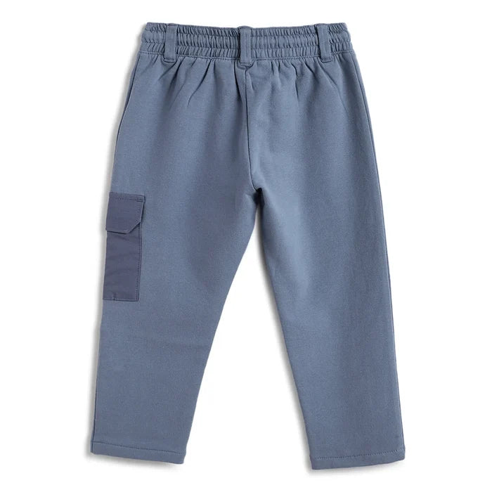 Boys Medium Blue Solid Trousers