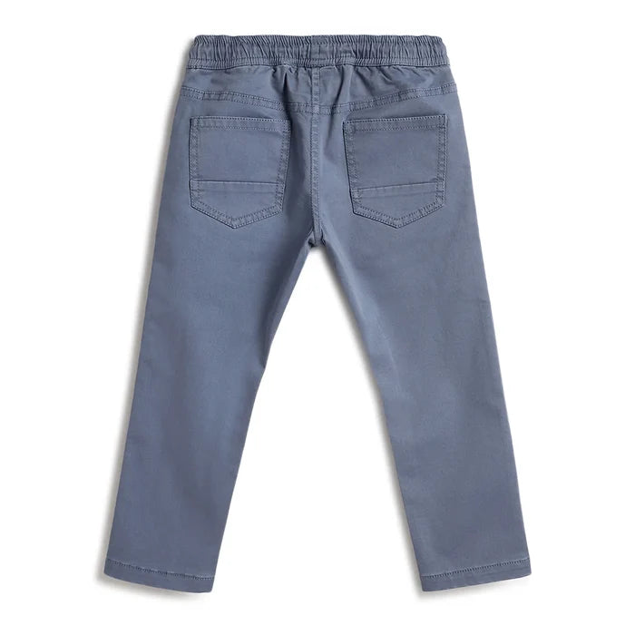Boys Medium Blue Solid Trousers