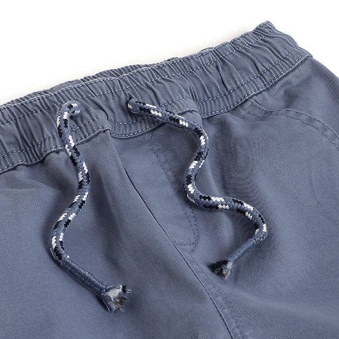 Boys Medium Blue Solid Trousers