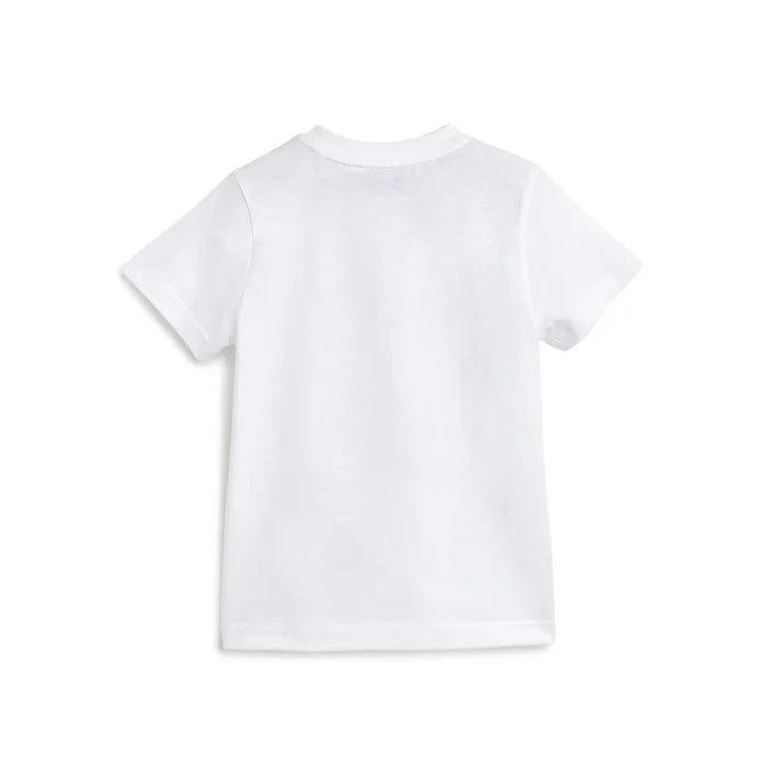 Boys White Printed Cotton T-shirt