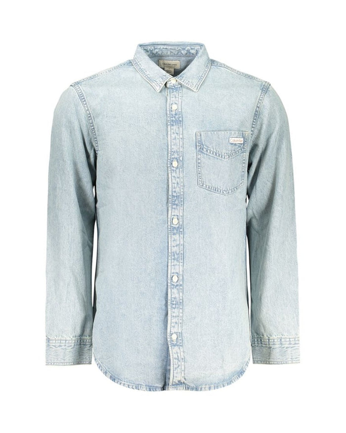 Calvin Klein Azzurro Cotton Mens Shirt
