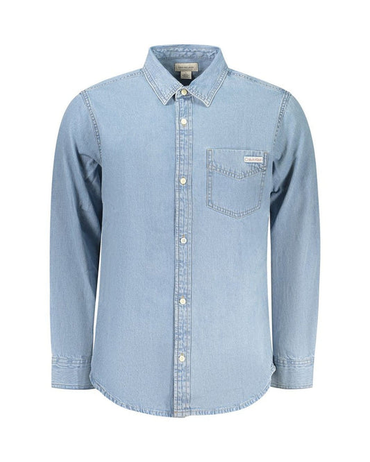 Calvin Klein Azzurro Cotton Men's Shirt