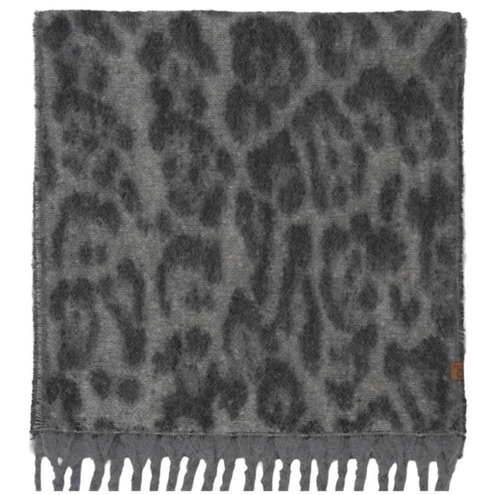 CC Brand Woven Grey Leopard Print Oblong Scarf*VERY SOFT! Cozy and long