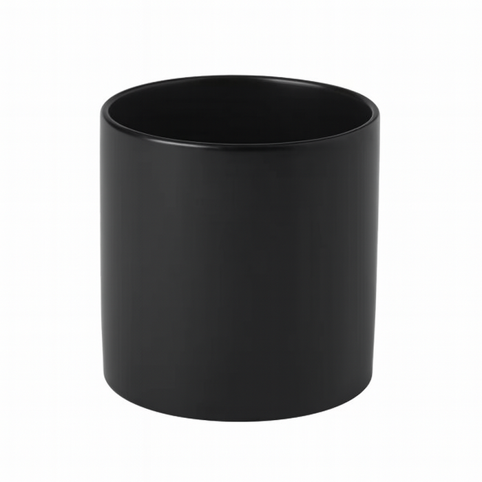 CERAMIC CYLINDER VASE - 5" × 5" - Black
