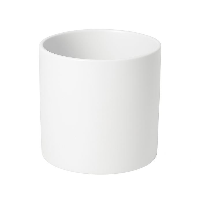 CERAMIC CYLINDER VASE - 5" × 5" - White