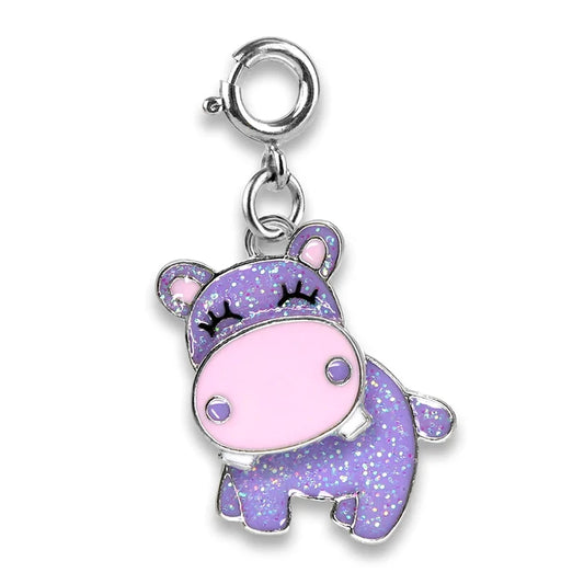 CHARM IT!  Glitter Swivel Hippo Charm