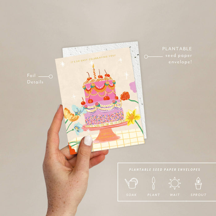 Cherry Cake Birthday Card | Seedlings