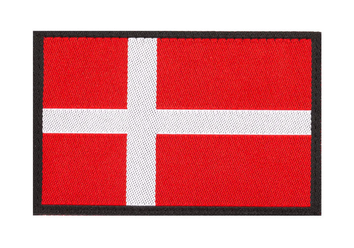 ClawGear Danmark patch rødt og hvidt flag med velcro bagside