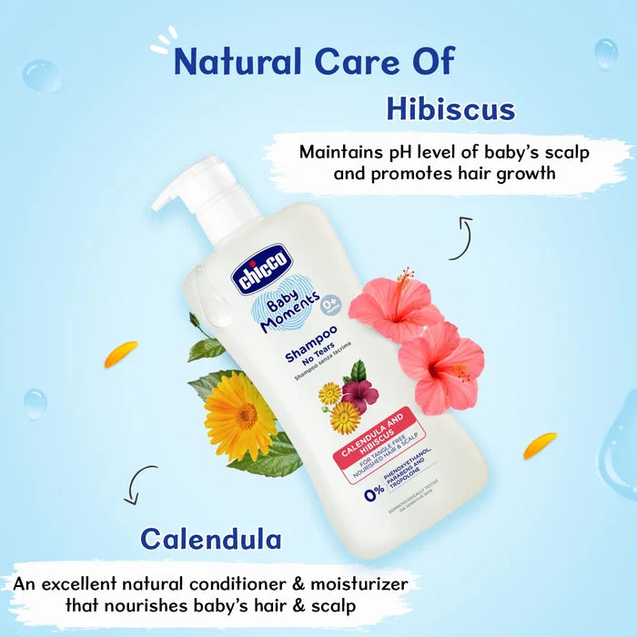 Combo Baby Moments Mild Body Wash Relax 500 ml & Body Lotion 500 ml & Shampoo 200 ml & Baby Cream 100 ml