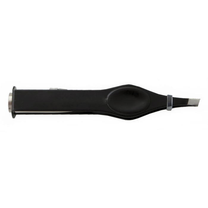 Zadro EZG12LT9 705004420662 product photo front view tweezers, compact mirror with magnification & lighted tweezers in front of a white background