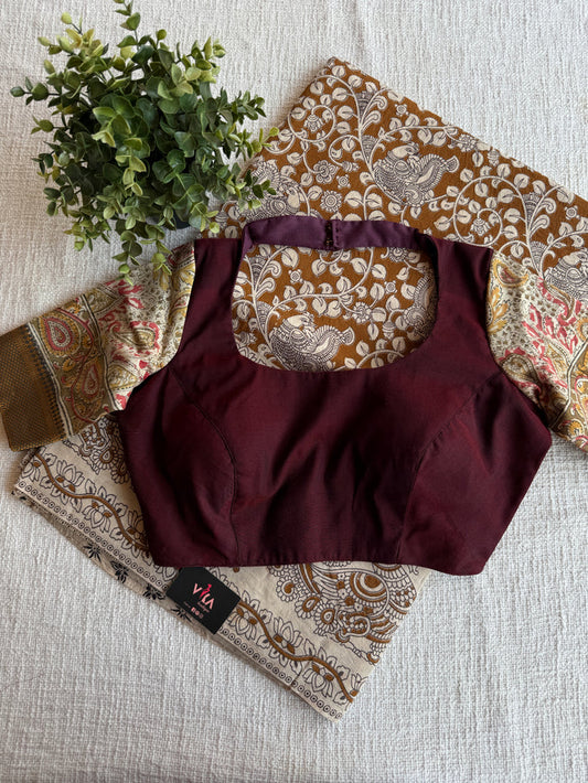Cotton saree with Ready blouse - size 36