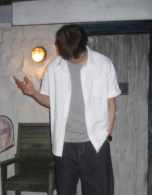 Crinkle Half Sleeve Shirt
