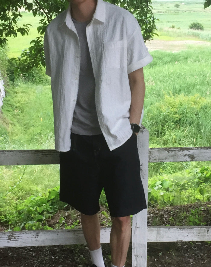Crinkle Half Sleeve Shirt